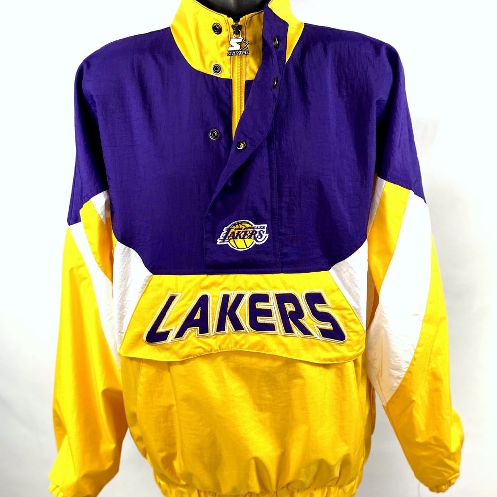 LOS ANGELES LAKERS NBA Starter Half Zip Pull Over Jacket S M L XL 2X